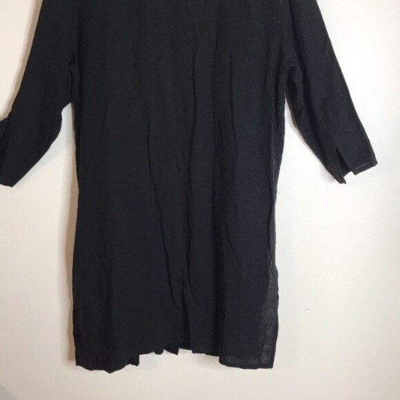 J. Jill Linen black button up shirt dress size 14 - Picture 11 of 14